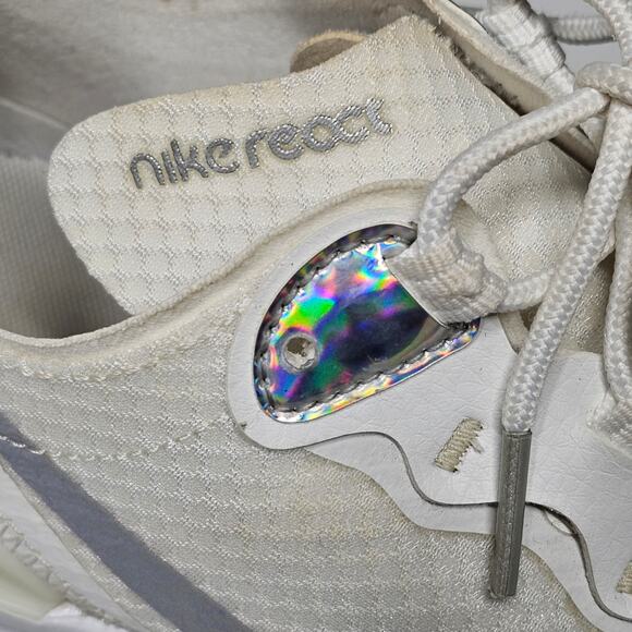 Nike React Element 55 Summit White/Metallic Silver CN0147 100 Women's Size 9 - Picture 6 of 11